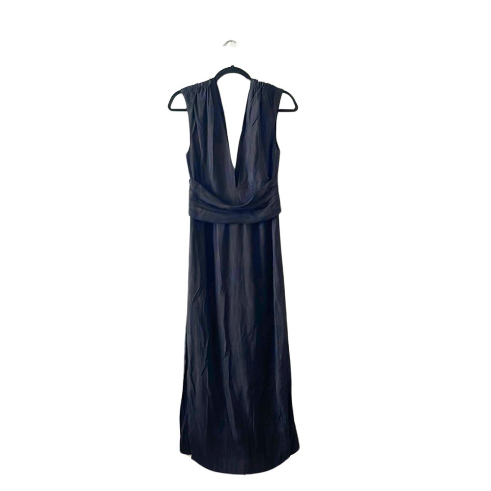 Anthropology black linen blend dress BNWT